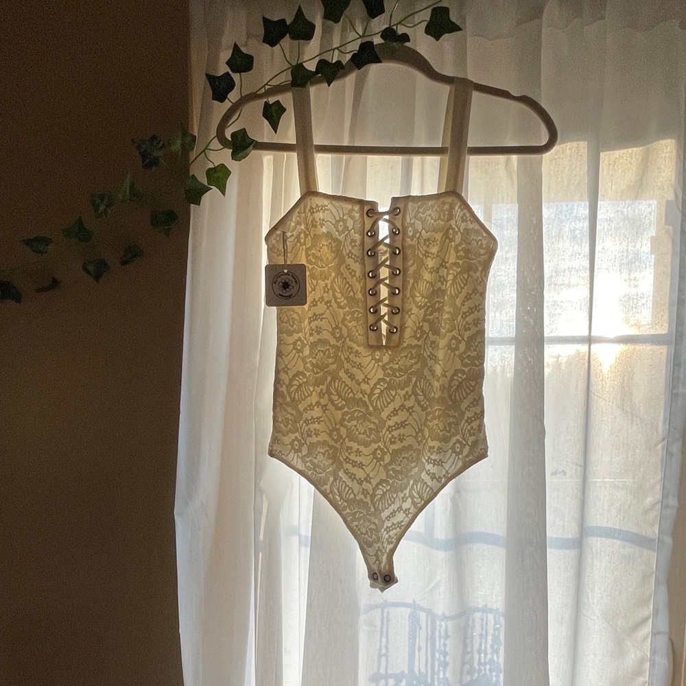 White Lace Thong Bodysuit ☁️